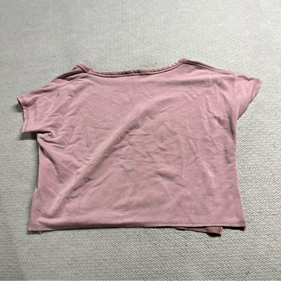 Athleta Mauve Pink Short Crewneck Sleeve French Terry Sweatshirt Size XXS - Picture 5 of 5